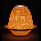 Lladro Lithophane Votive Light - Cross-stitch Dalmazio Design